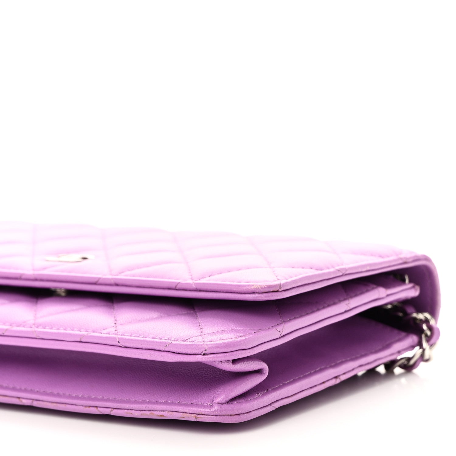 Chanel Lambskin Quilted Wallet On Chain WOC Purple 10 of 12
