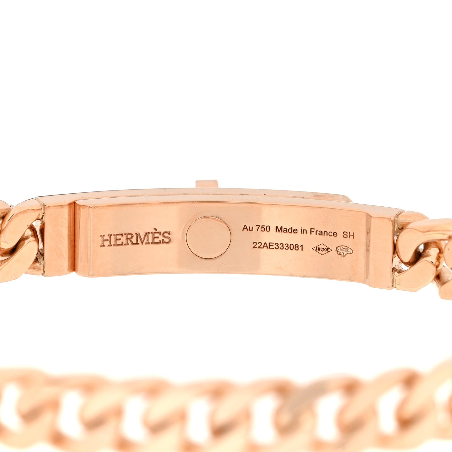 18K Rose Gold Diamond PM Kelly Gourmette Bracelet SH