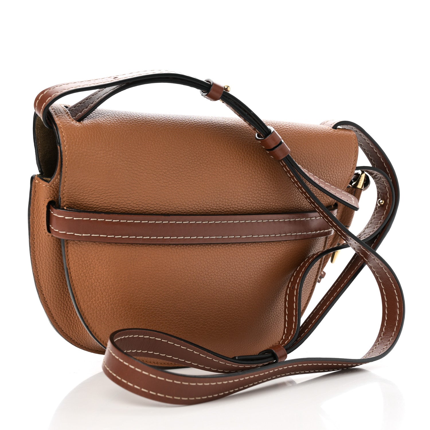 Loewe Grained Calfskin Small Gate Crossbody Bag Caramel Pecan 3 of 9