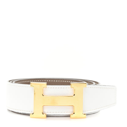 Hermes Epsom 32mm H Belt 80 32 White Etoupe 1 of 5