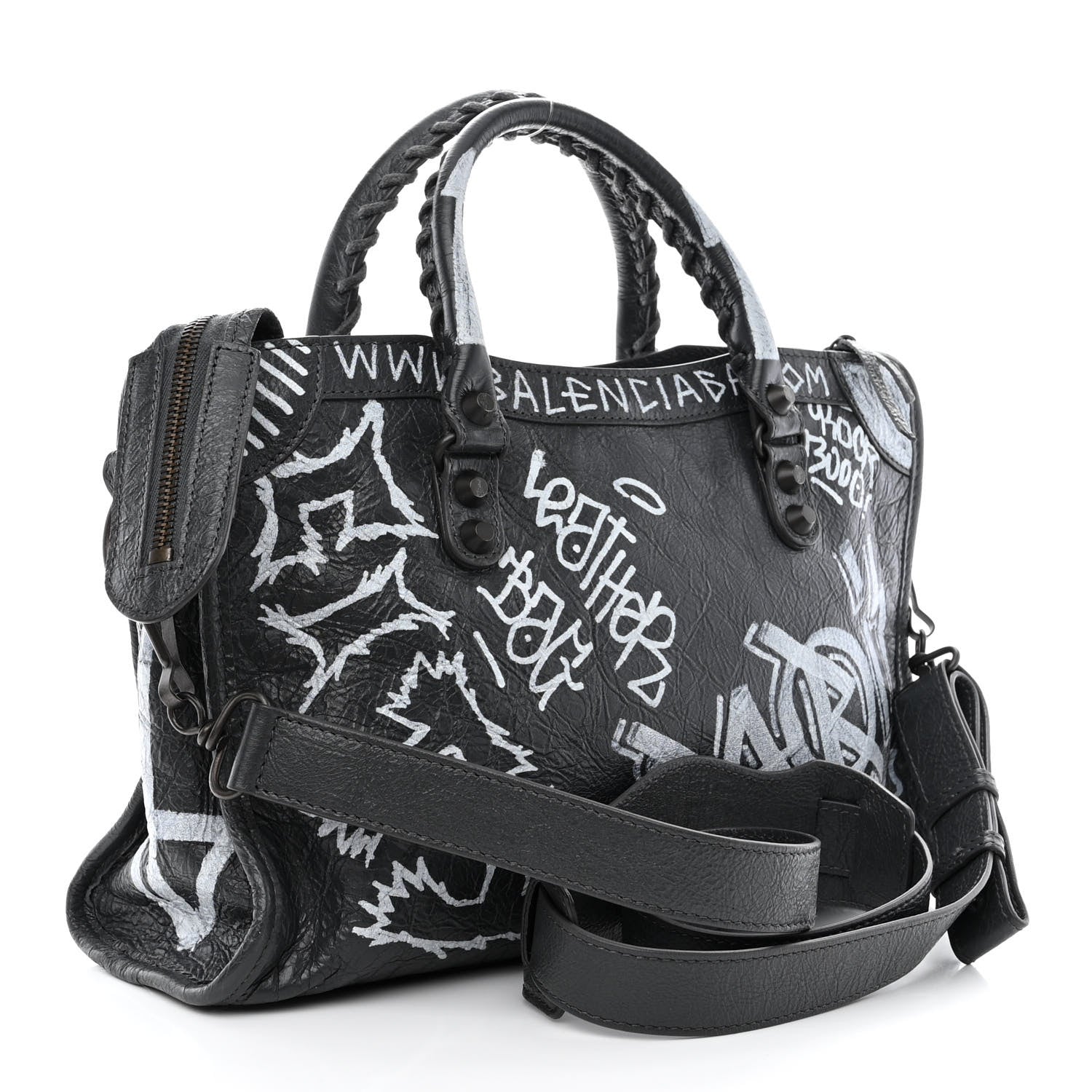 Balenciaga Agneau Arena Graffiti All Over Classic Hardware S City Gris Fossile White 3 of 11