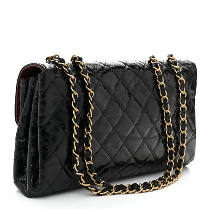 Chanel Glazed Crinkled Calfskin Quilted Flap Black 3 of 10