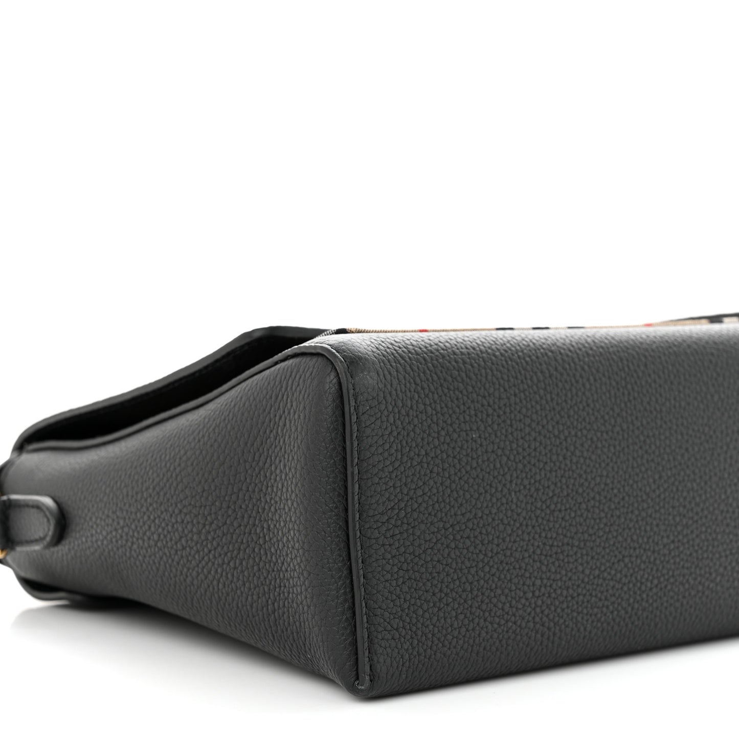 Coated Canvas Calfskin Vintage Check Medium Note Crossbody Bag Black