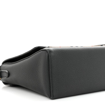 Burberry Coated Canvas Calfskin Vintage Check Medium Note Crossbody Bag Black 9 of 13