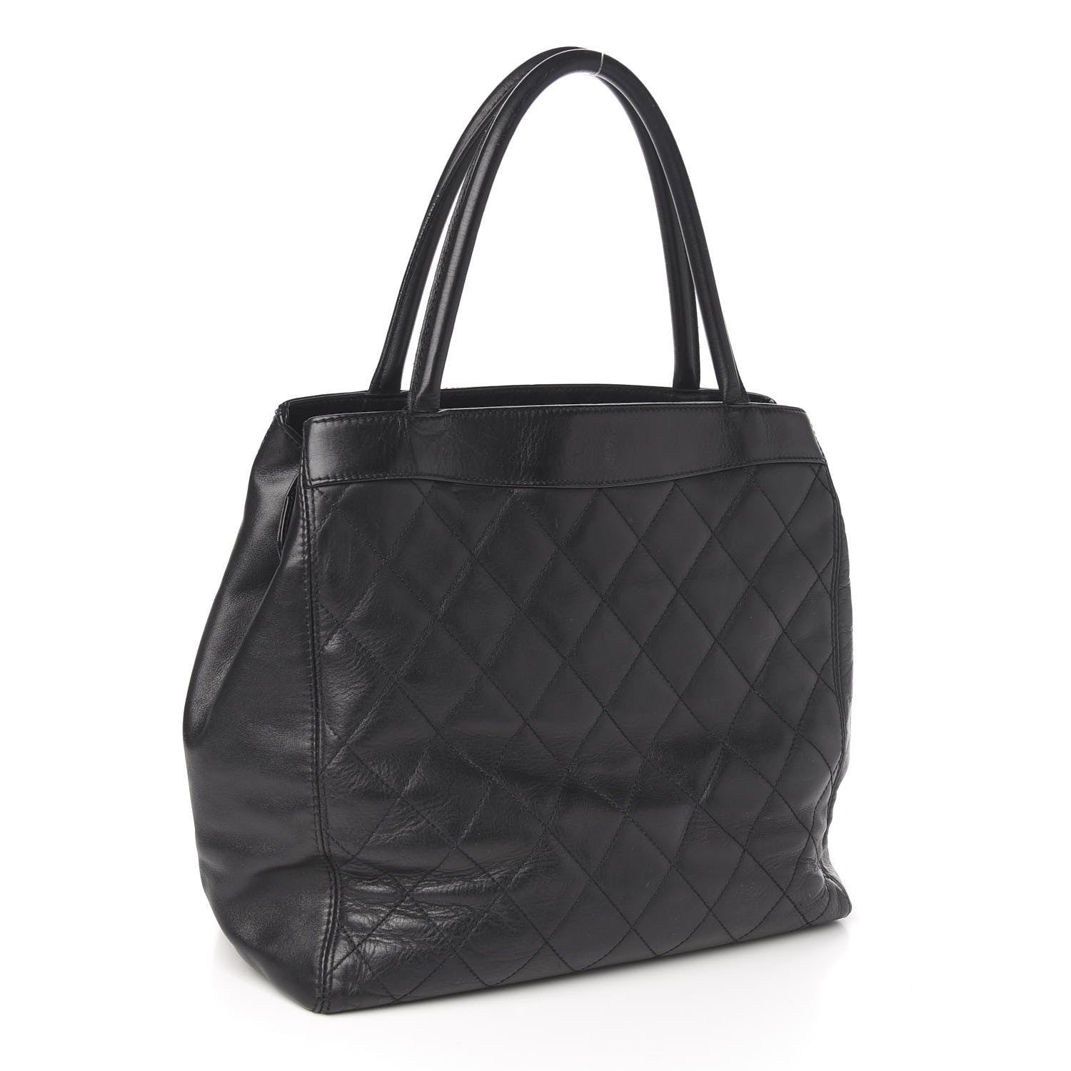 Chanel Lambskin Quilted Shopping Tote Black 2 of 10