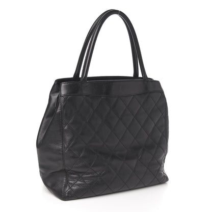 Chanel Lambskin Quilted Shopping Tote Black 2 of 10