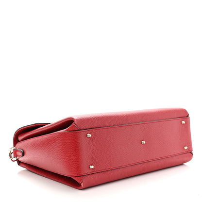 Gucci Dollar Calfskin Medium Interlocking G Top Handle Shoulder Bag Red 4 of 10