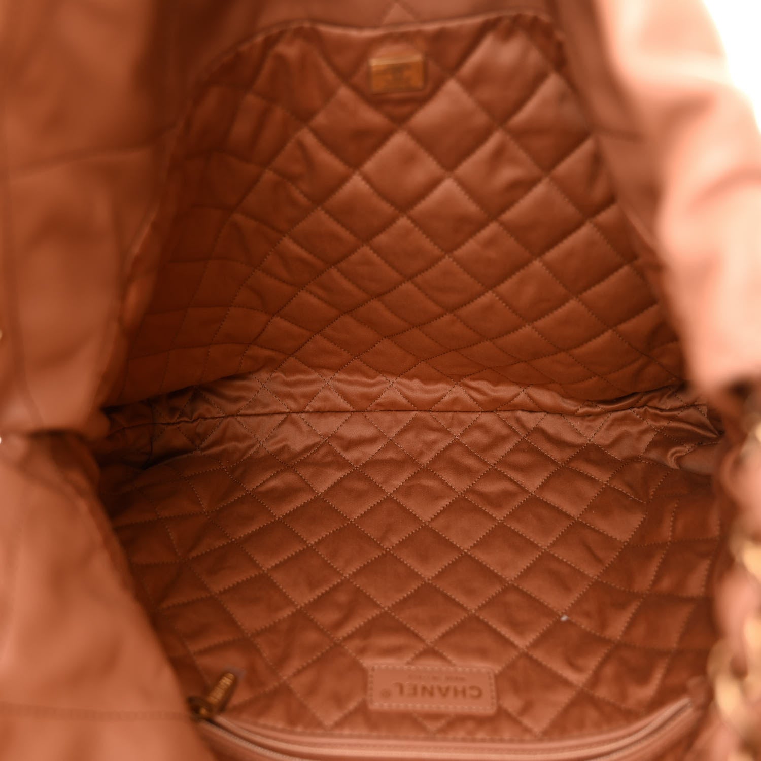 Chanel Shiny Calfskin Quilted Chanel 22 Camel 6 of 11