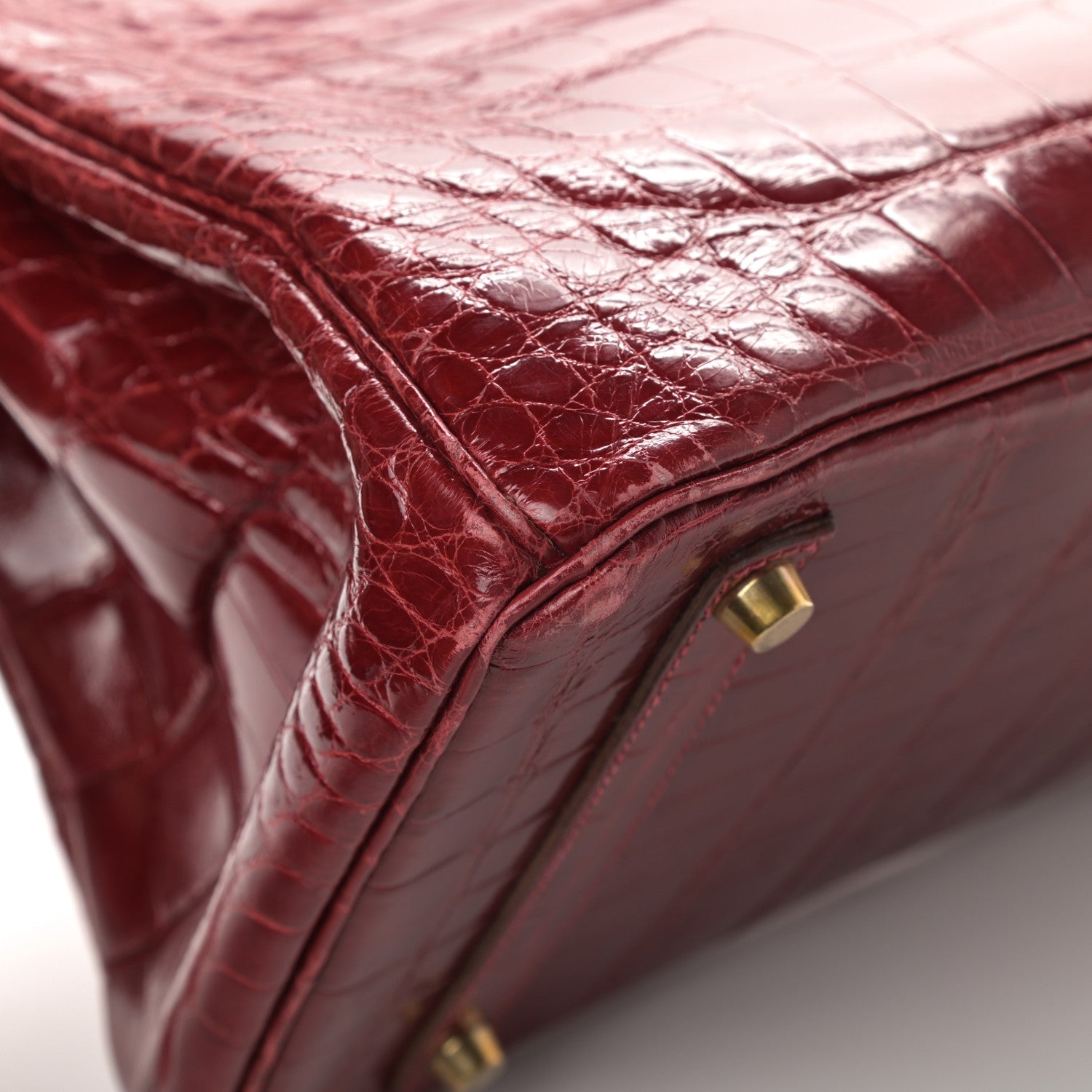 Hermes Shiny Alligator Birkin 35 Rouge Vif 36 of 38