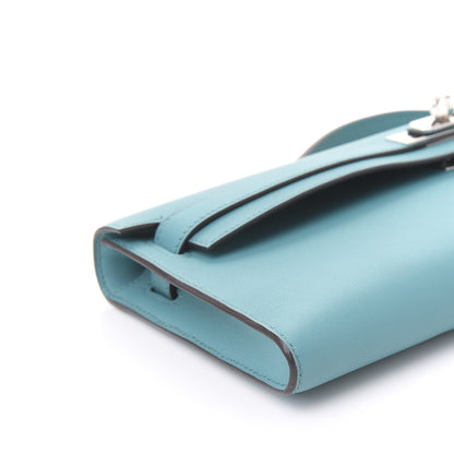 Hermes Swift Kelly Cut Clutch Pochette Bleu Paon 5 of 9