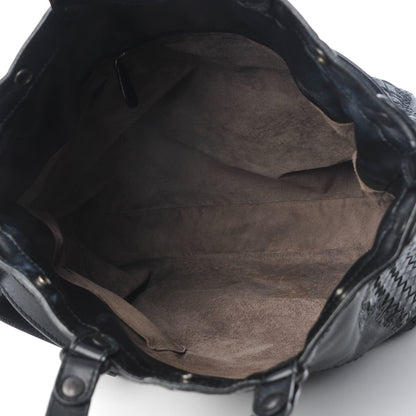 Bottega Veneta Lambskin Intrecciato Embroidered Tote Black 6 of 10