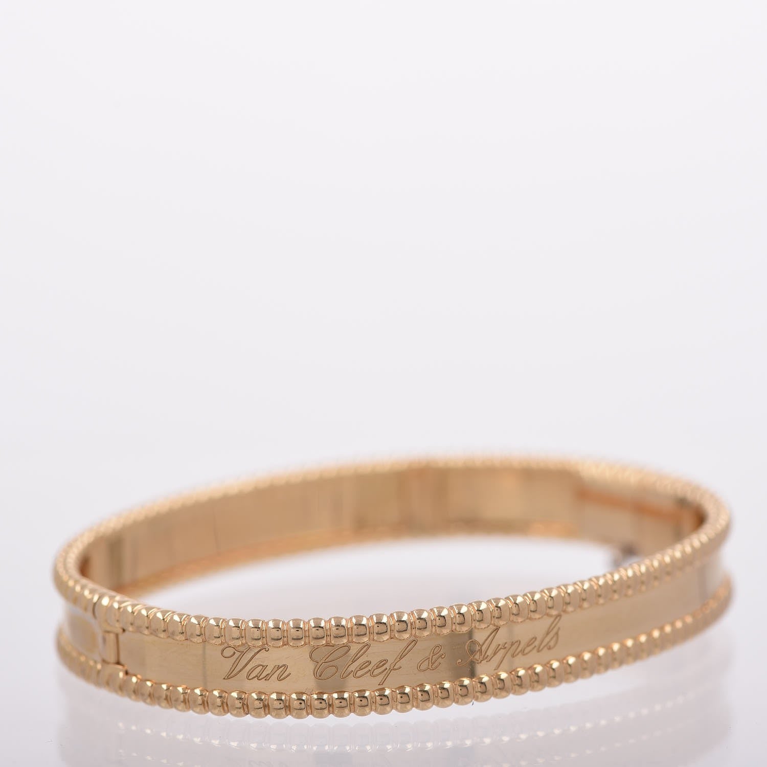 Van Cleef & Arpels 18K Yellow Gold Perlee Signature Bangle Bracelet S 6 of 6