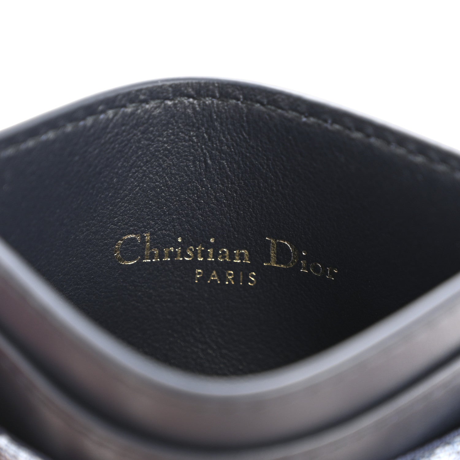 Christian Dior Denim Jacquard Oblique Calfskin 30 Montaigne Freesia Card Holder Blue 11 of 14