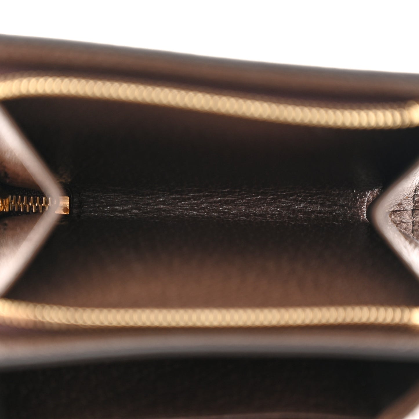 GG Supreme Monogram Textured Dollar Calfskin Web Ophidia Zip Around Card Case Wallet Beige Ebony New Acero