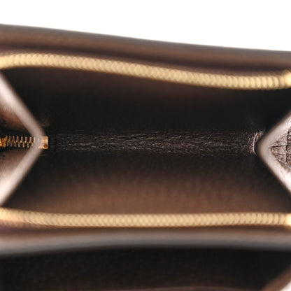 Gucci GG Supreme Monogram Textured Dollar Calfskin Web Ophidia Zip Around Card Case Wallet Beige Ebony New Acero 5 of 7