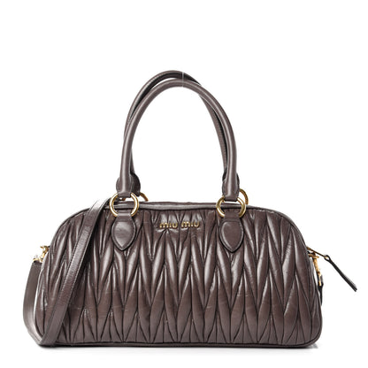 Miu Miu Nappa Matelasse Lux Top Handle Bowler Fumo 1 of 9