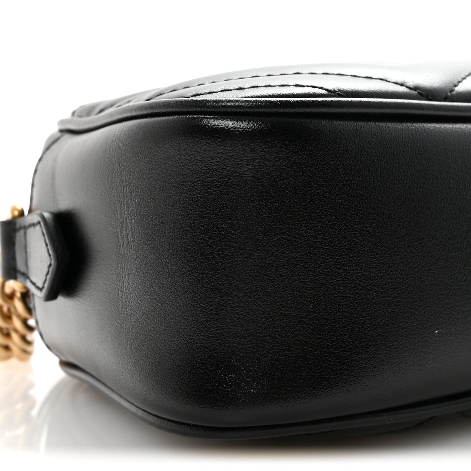 Gucci Calfskin Matelasse Small GG Marmont Chain Shoulder Bag Black 9 of 10