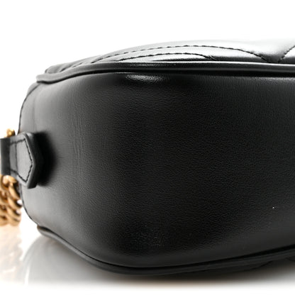 Gucci Calfskin Matelasse Small GG Marmont Chain Shoulder Bag Black 9 of 10