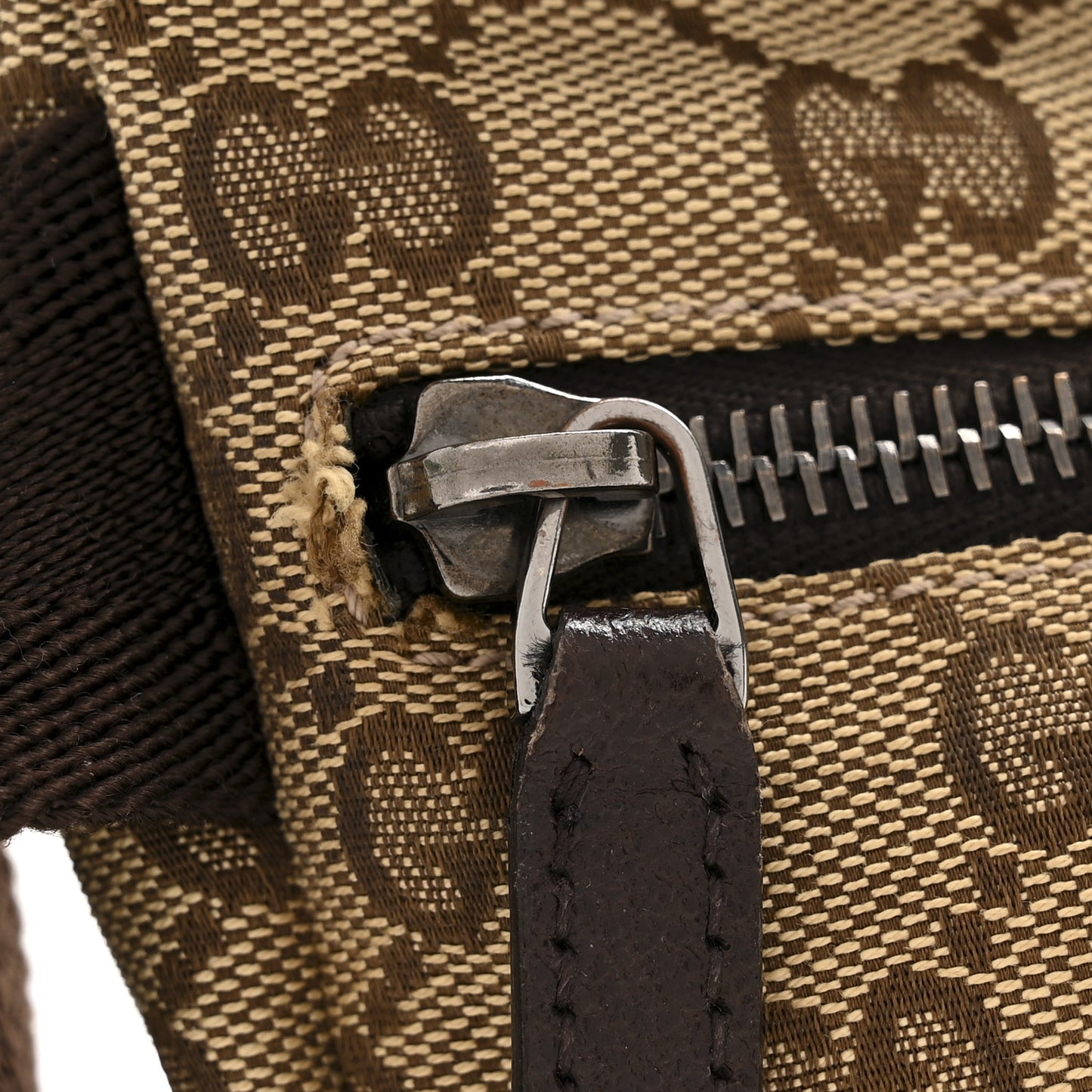 GG Monogram Double Pocket Belt Bag Dark Brown