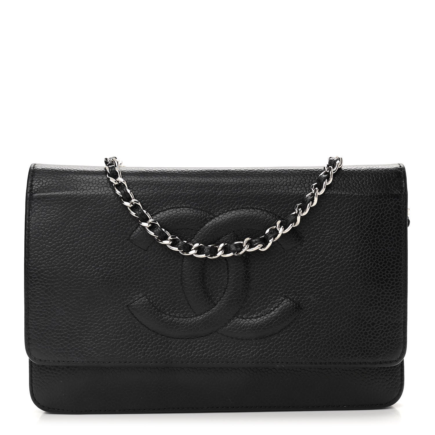 Chanel Caviar Timeless CC Wallet On Chain WOC Black 1 of 10
