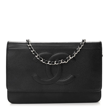 Chanel Caviar Timeless CC Wallet On Chain WOC Black 1 of 10