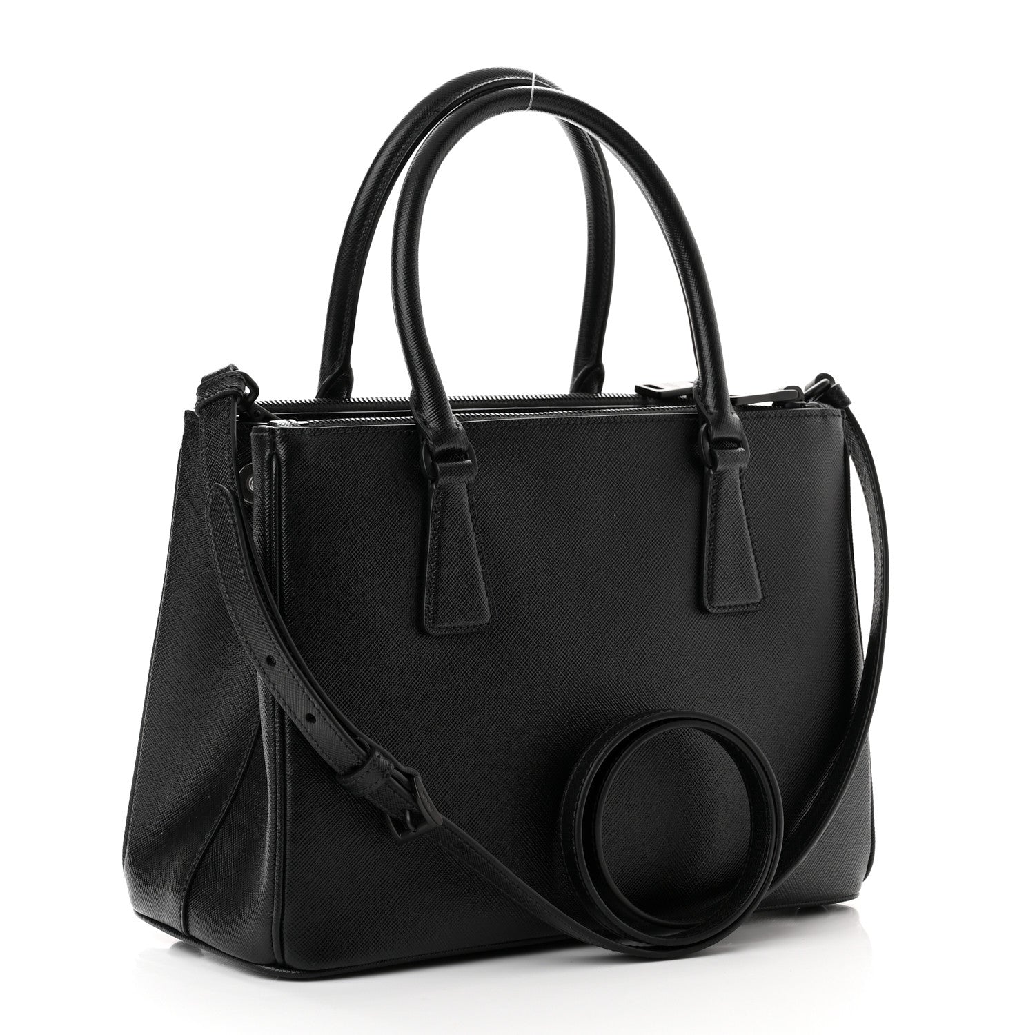Prada Saffiano Small Galleria Double Zip Tote Black 3 of 11
