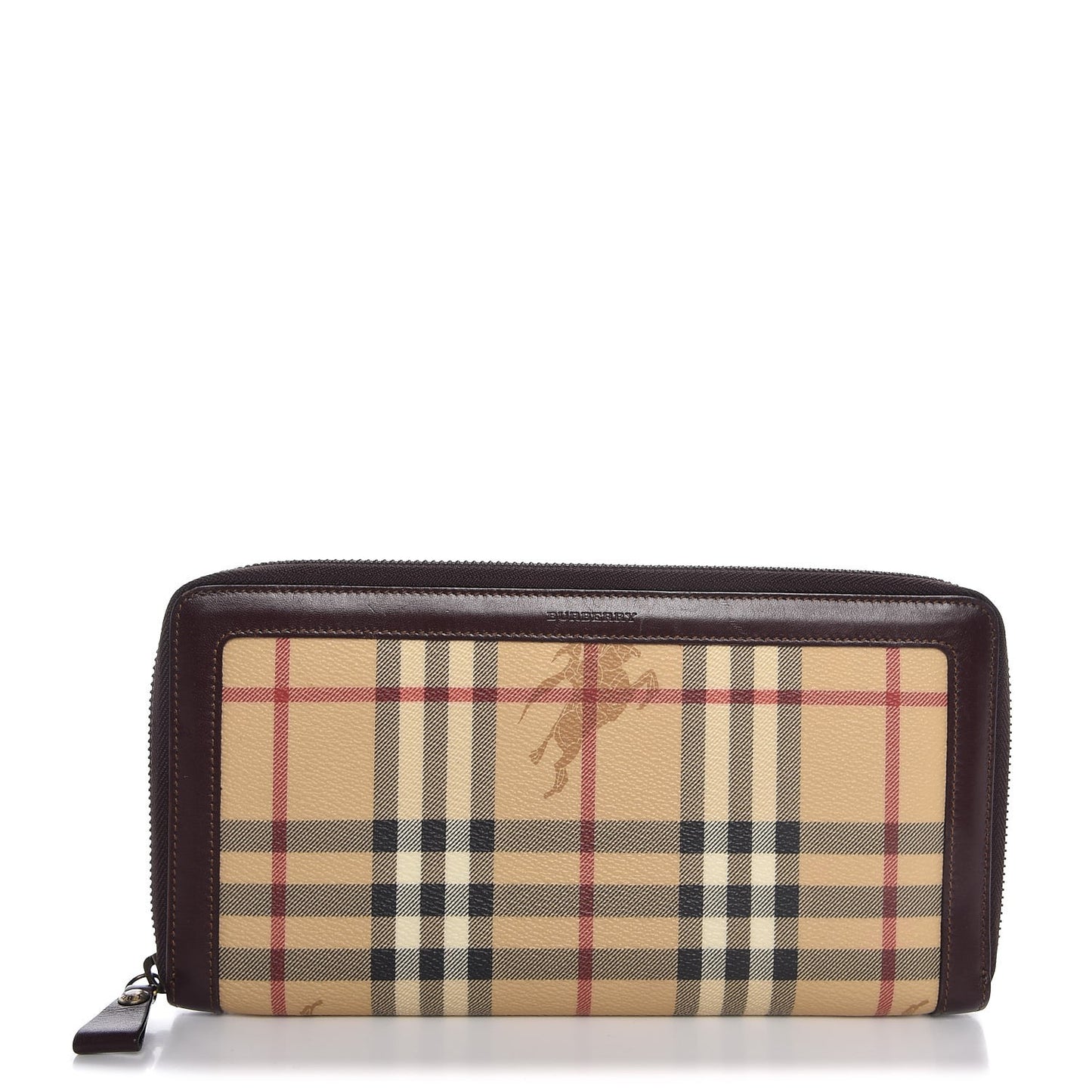 Haymarket Check Large Travel Zip Around Wallet Chocolate