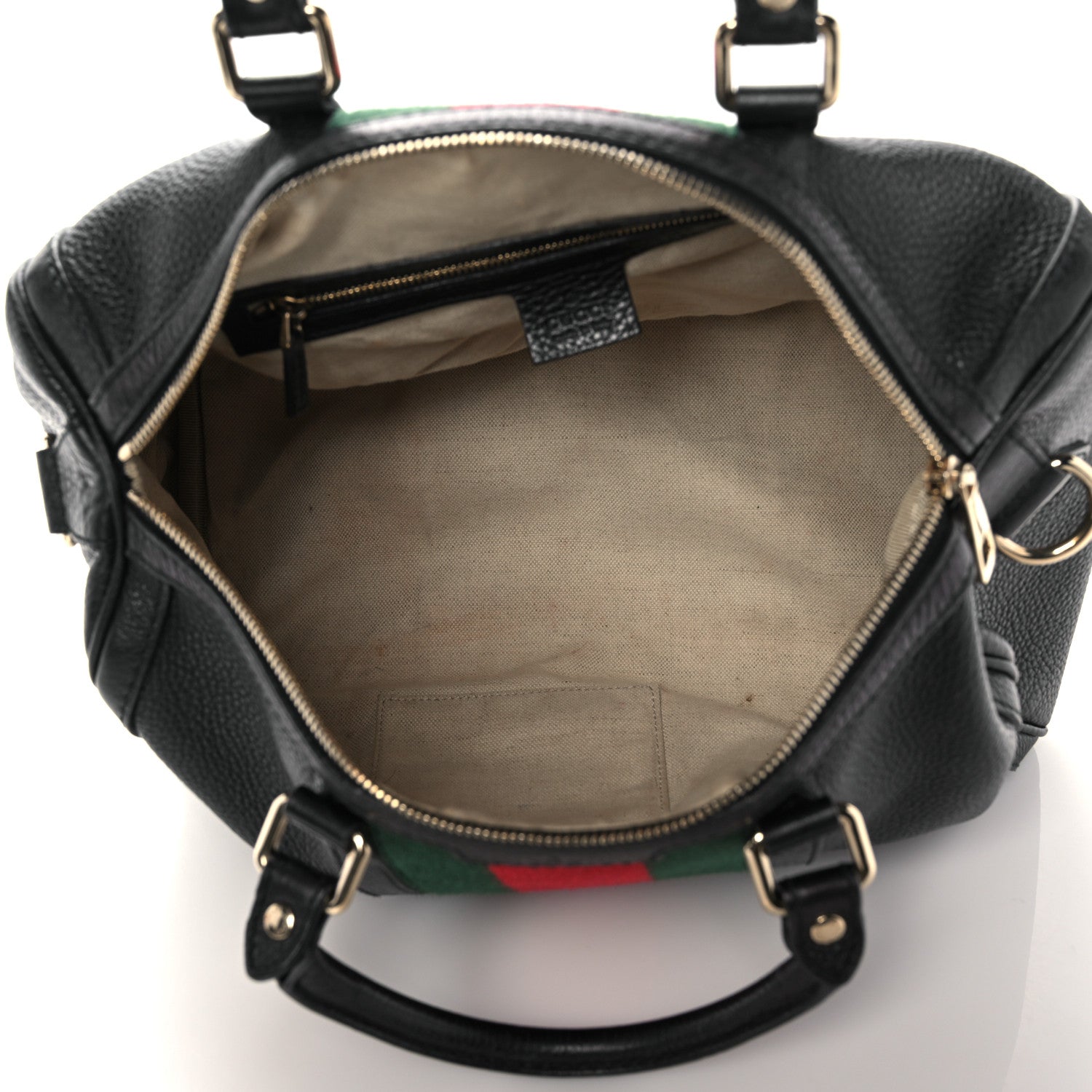 Gucci Calfskin Vintage Web Medium Boston Black 5 of 16