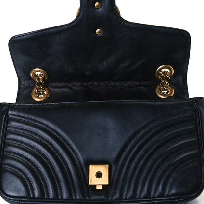 Gucci Calfskin Matelasse Small GG Marmont Shoulder Bag Black 13 of 15