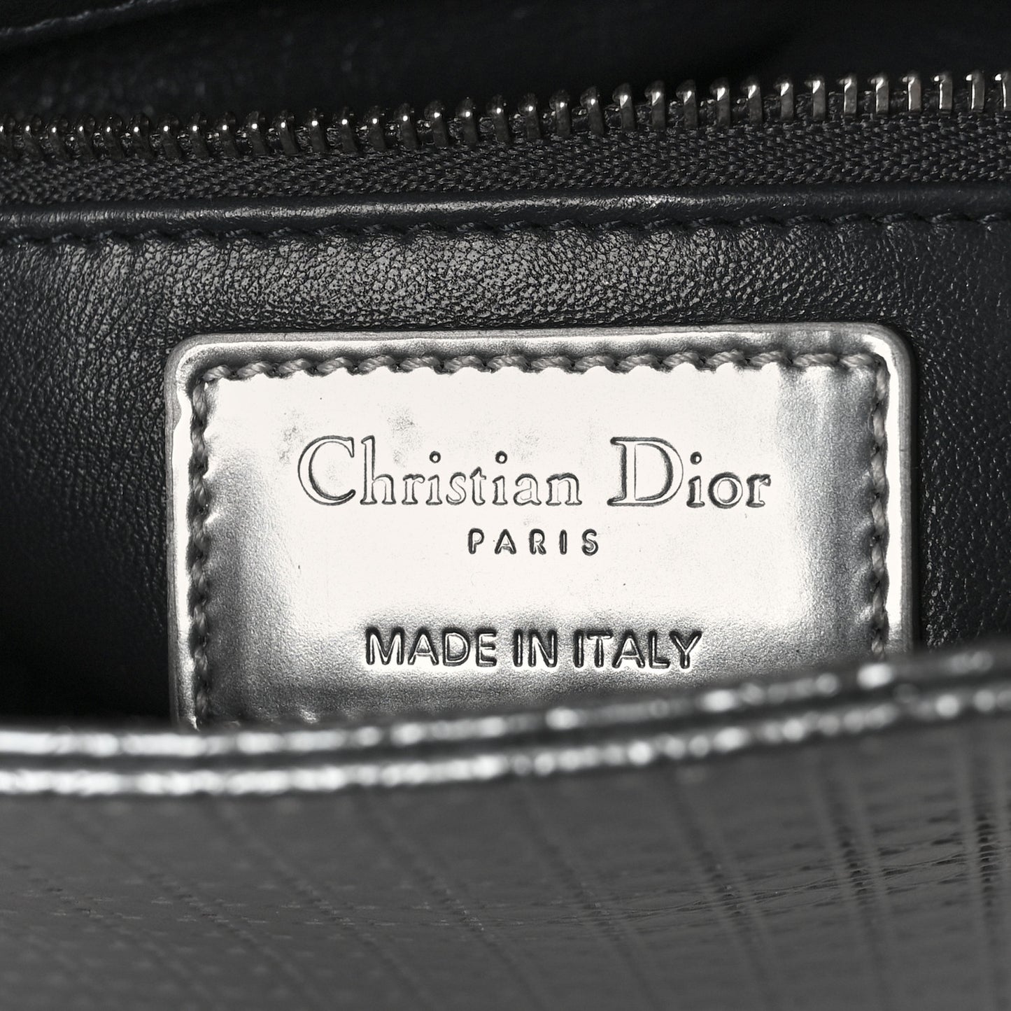 Metallic Patent Micro-Cannage Mini Lady Dior Silver