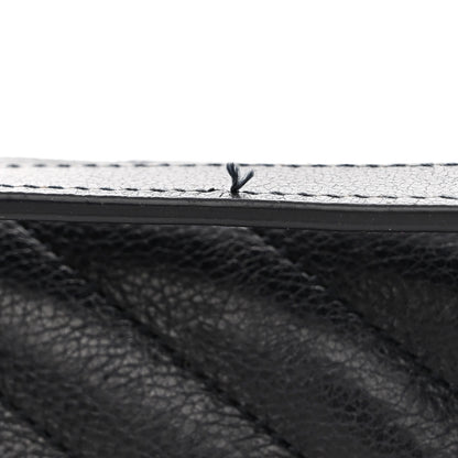 Saint Laurent SAINT LAURENT Calfskin Mixed Matelasse Triquilt Large Monogram Envelope Satchel Deep Marine 12 of 19
