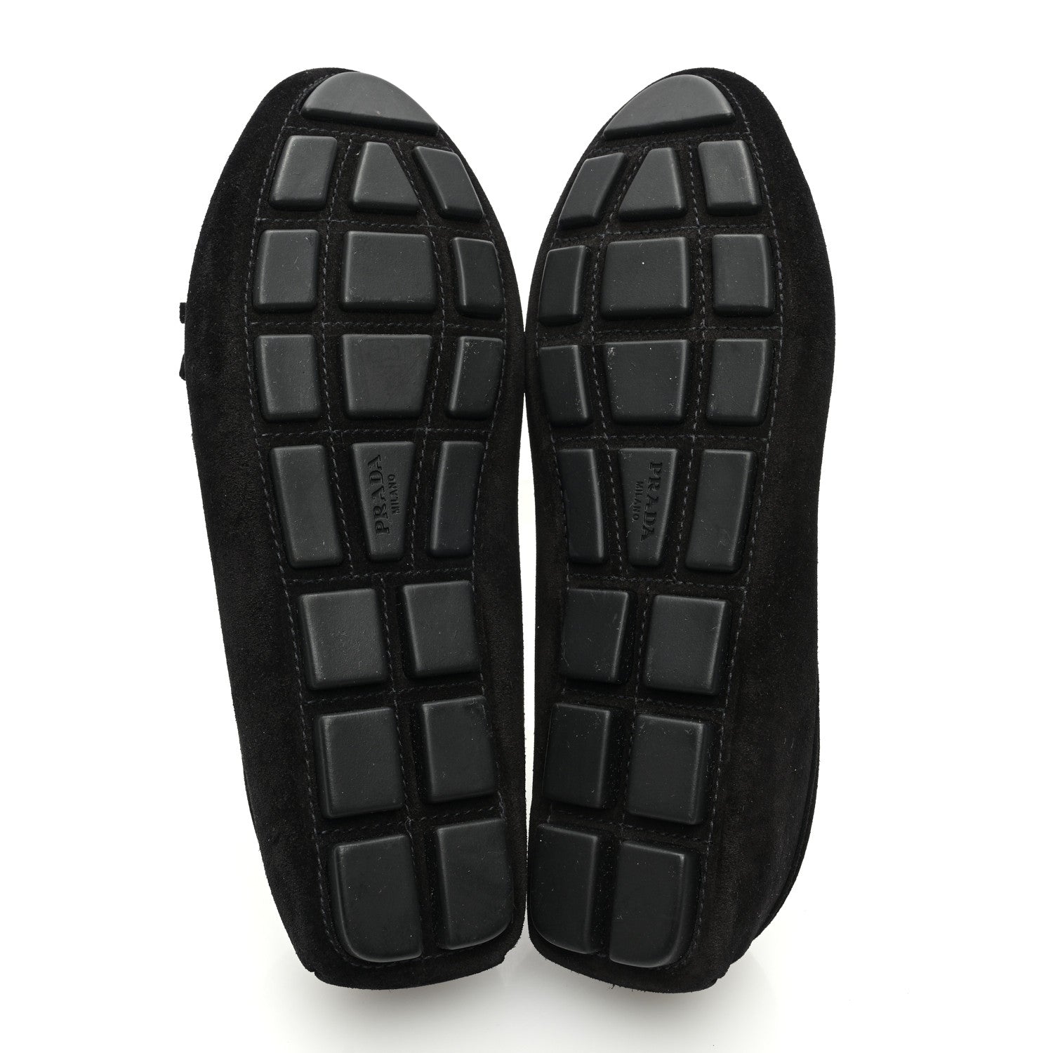 Prada Suede Metal Driving Loafers 36 Black 5 of 8