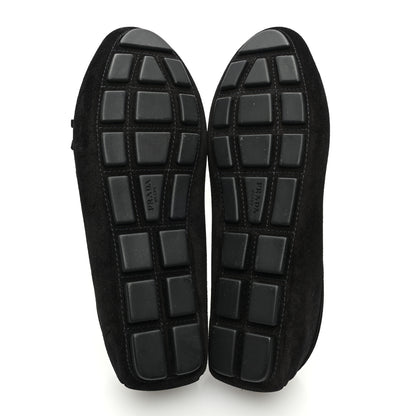 Prada Suede Metal Driving Loafers 36 Black 5 of 8