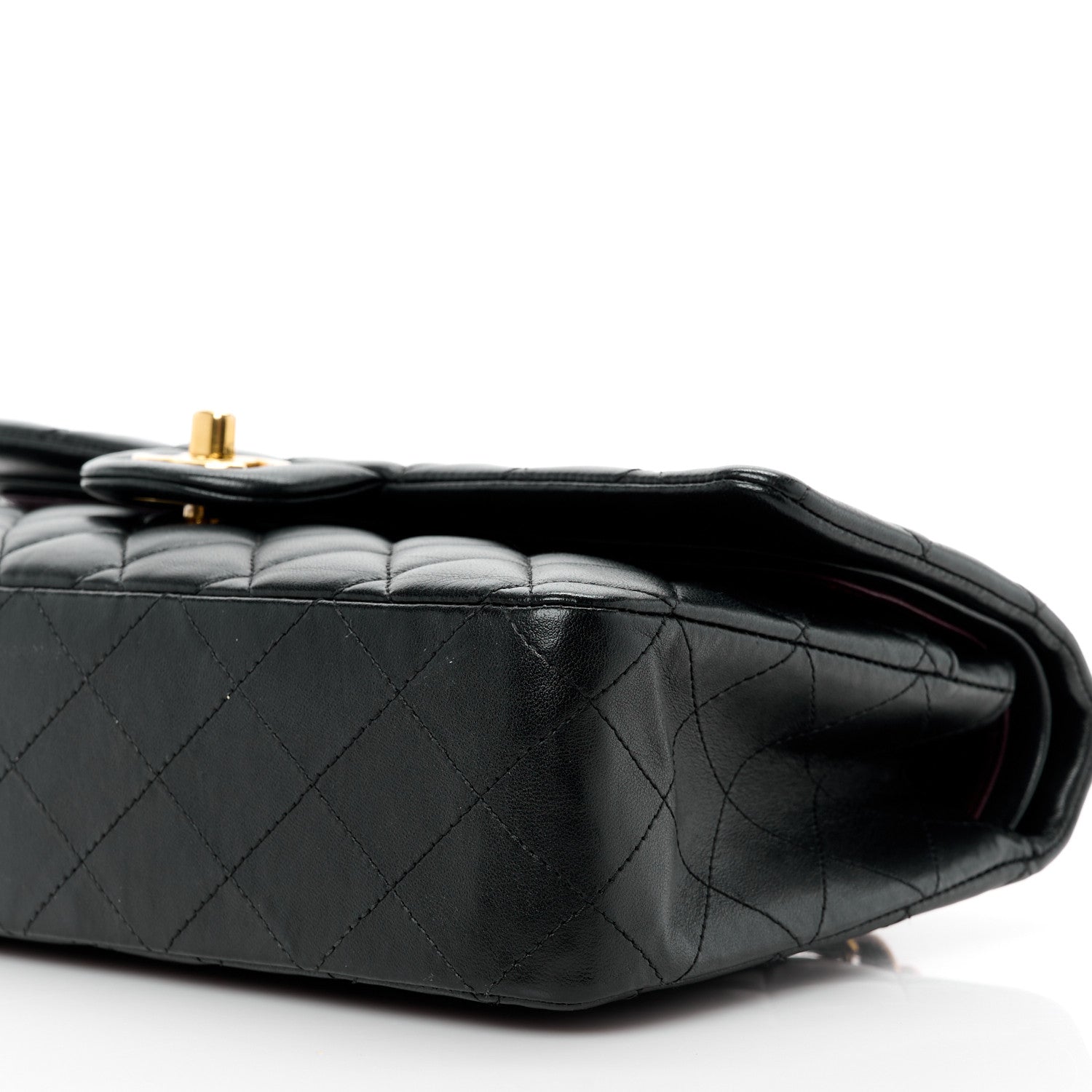 Chanel Lambskin Quilted Medium Double Flap Black 11 of 12