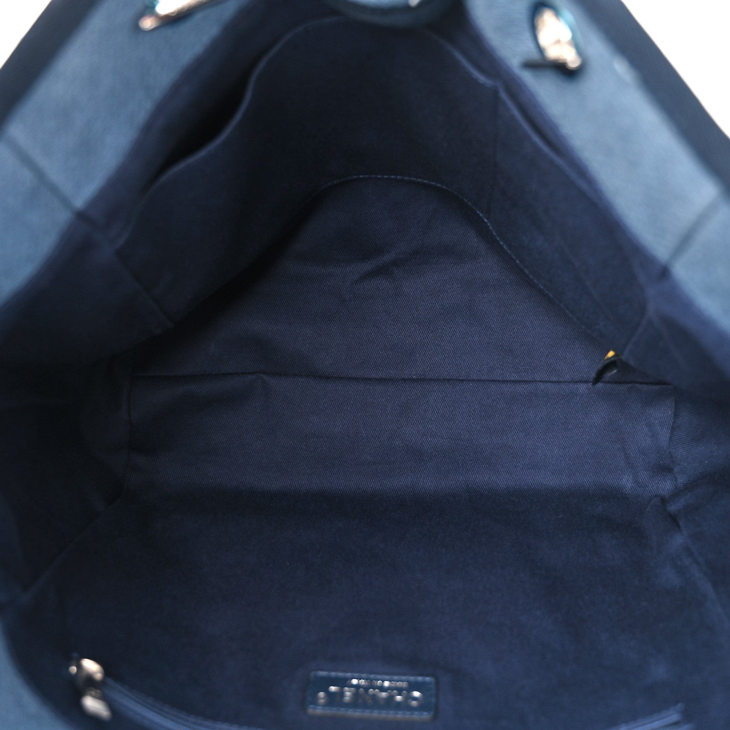 Chanel Canvas Small Deauville Tote Blue 5 of 10