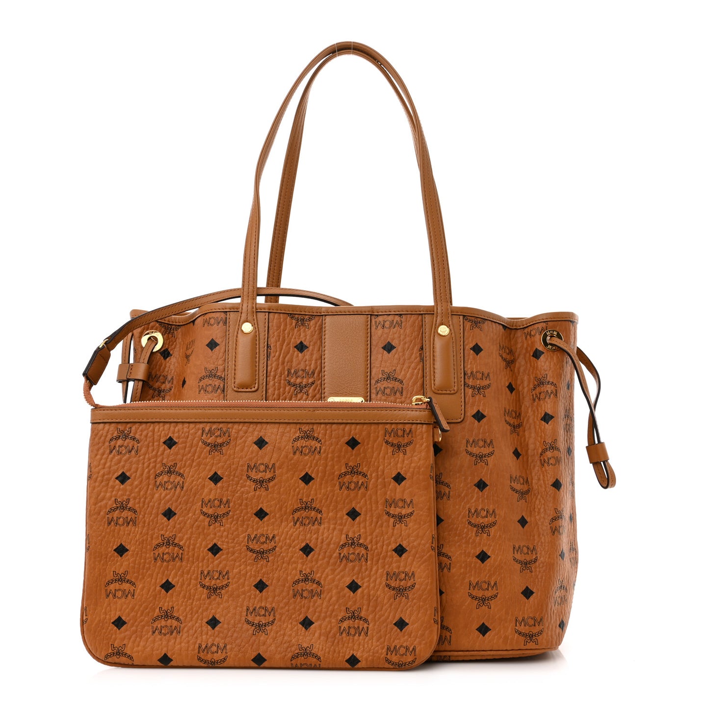 Visetos Medium Liz Reversible Shopper Tote Cognac