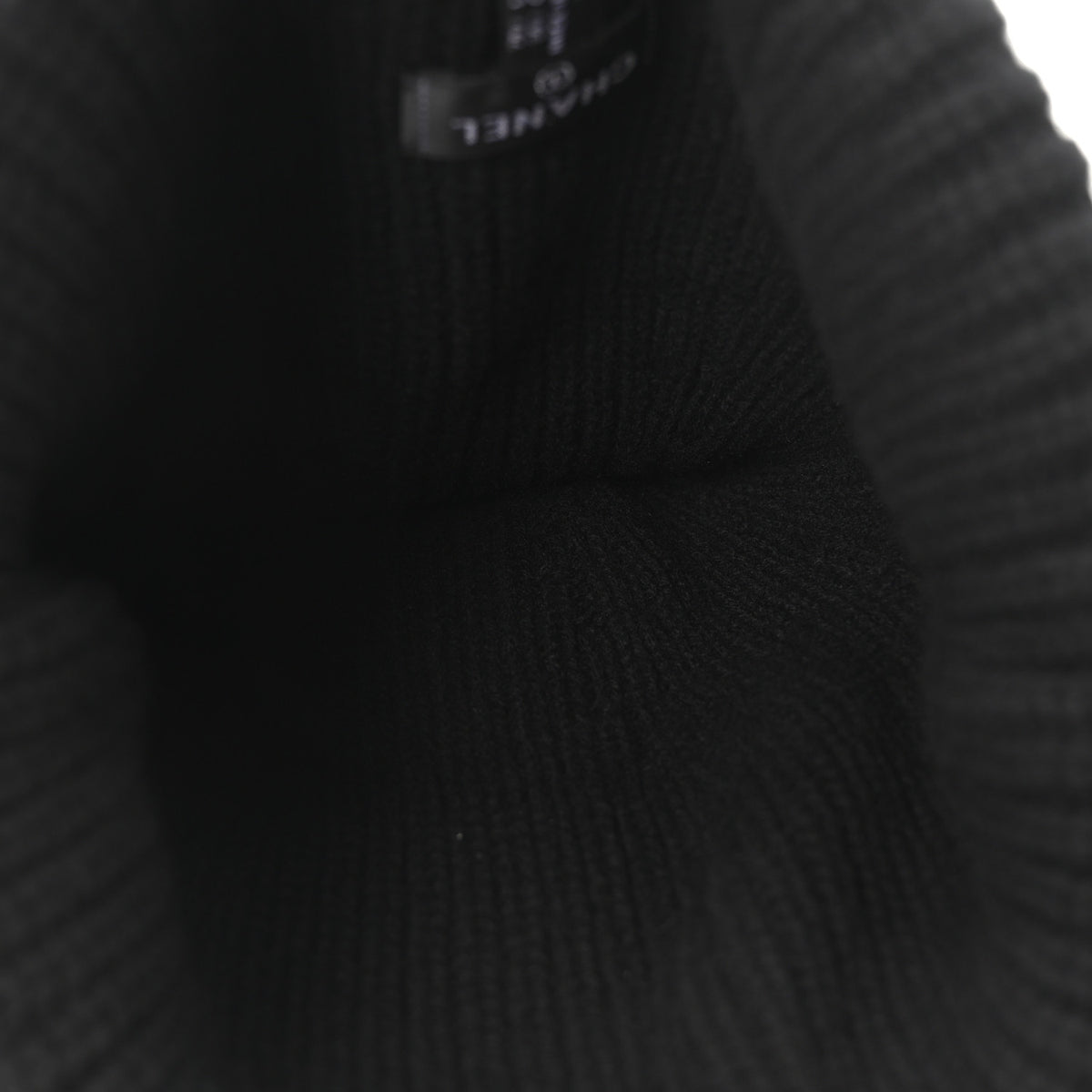 Wool Cashmere CC Beanie Hat Light Black White