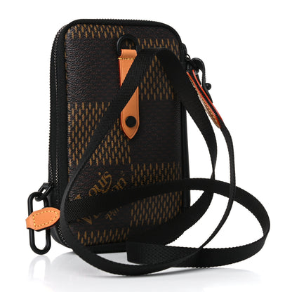 Louis Vuitton X NIGO Giant Damier Ebene Tortoise Double Phone Pouch 3 of 13