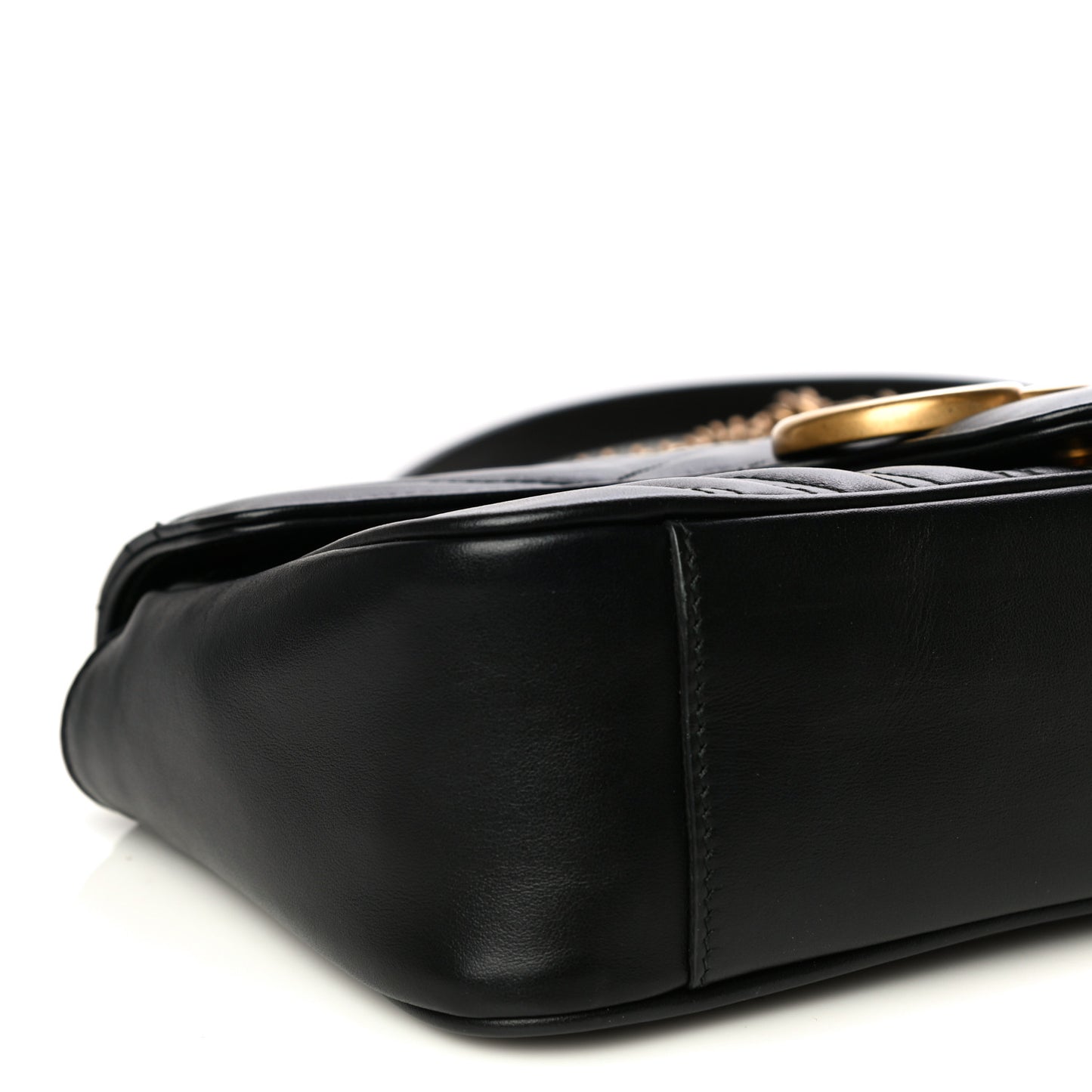 Calfskin Matelasse Small GG Marmont Shoulder Bag Black