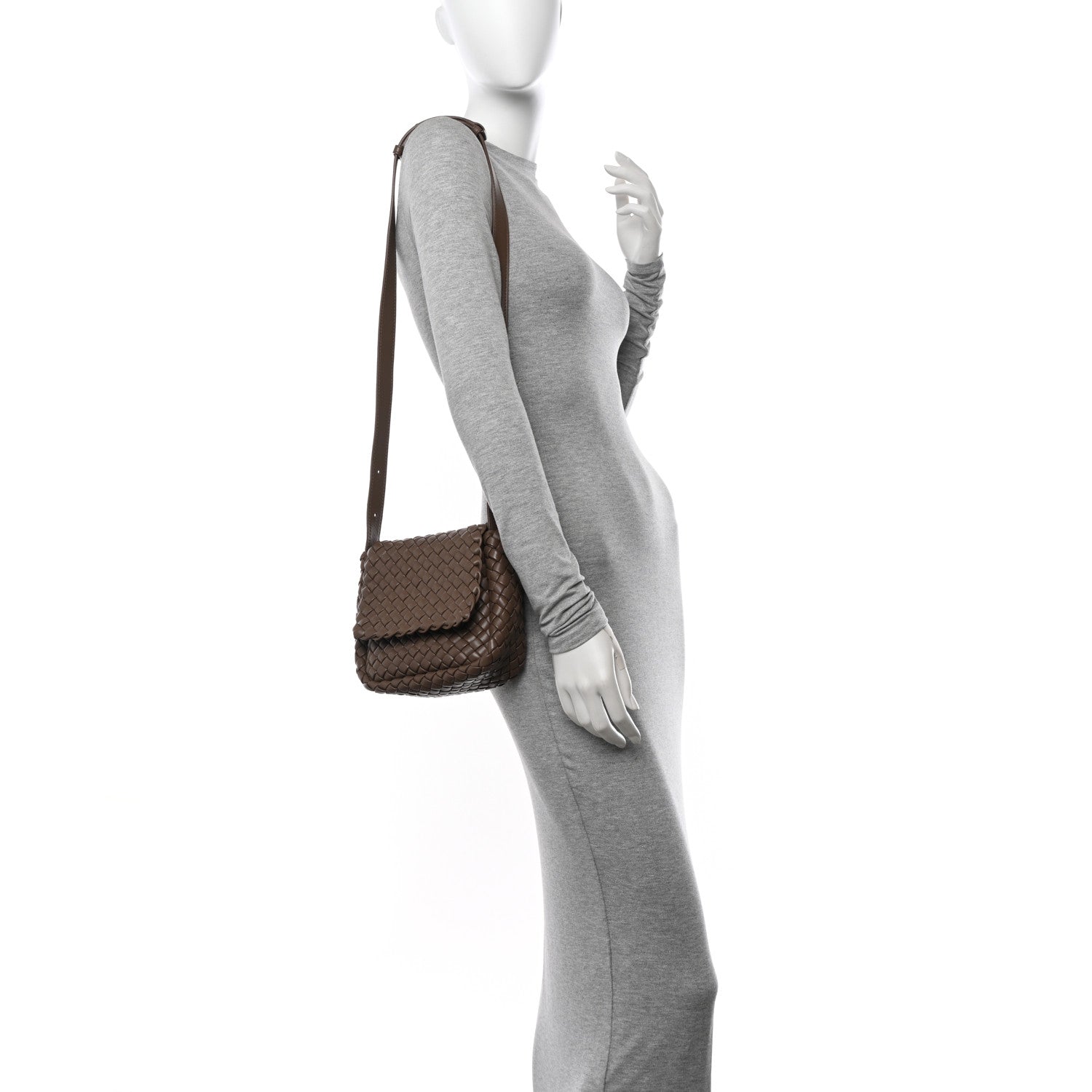 Bottega Veneta Nappa Intreccio Mini Cobble Shoulder Bag Taupe Grey 2 of 10