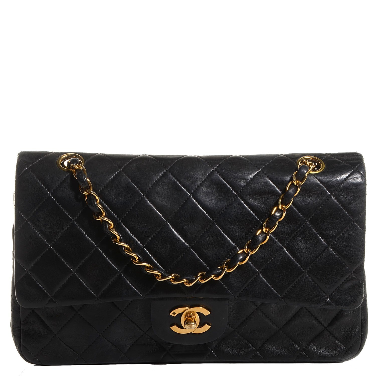 Chanel Lambskin Quilted Medium Double Flap Black 1 of 8