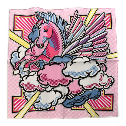 Hermes Silk Pegase Pop Scarf 45 Rose Bleu Jaune 1 of 6