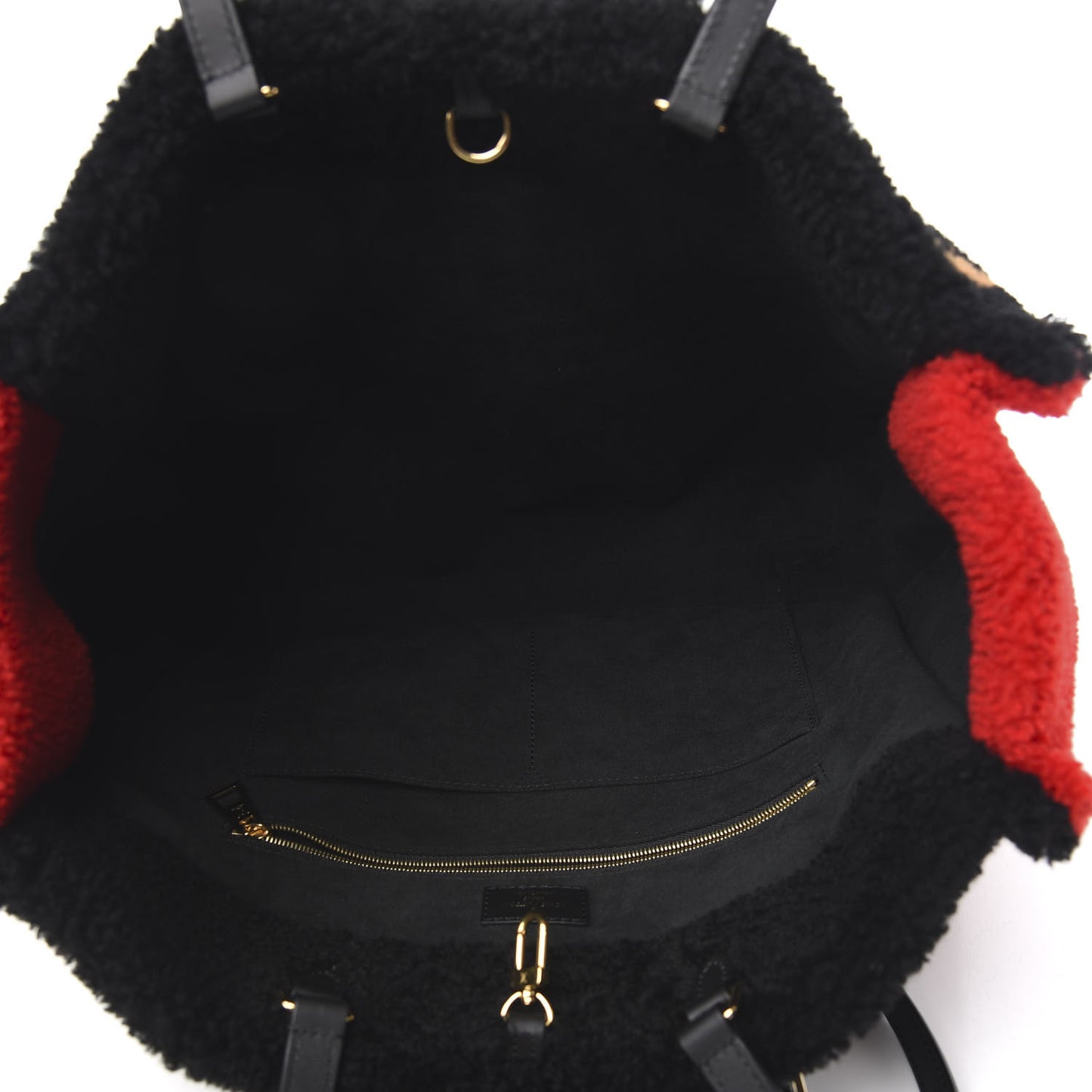 Shearling Monogram Giant Teddy Onthego GM Black Red