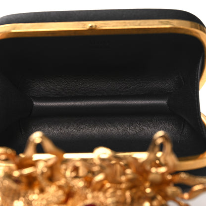 Alexander McQueen ALEXANDER MCQUEEN Satin Salamander Knuckle Box Clutch Clutch Black 5 of 13