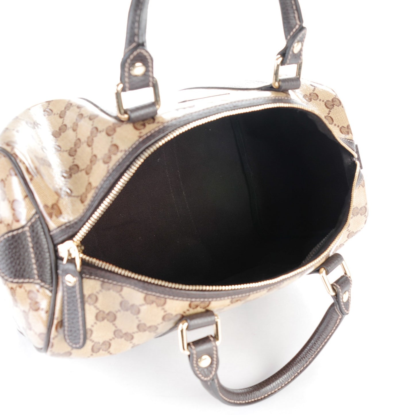 Crystal Monogram Medium Joy Boston Dark Brown