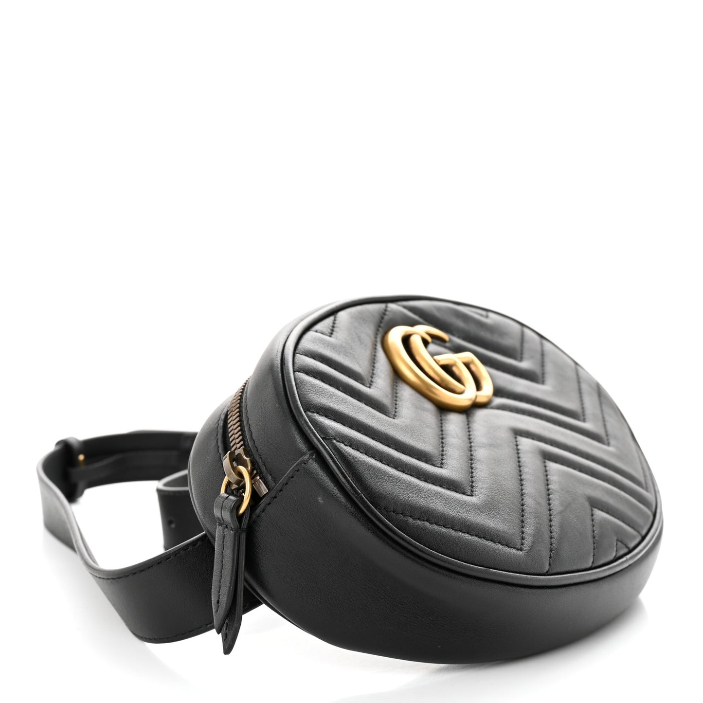 Calfskin Matelasse GG Marmont Belt Bag 85 34 Black
