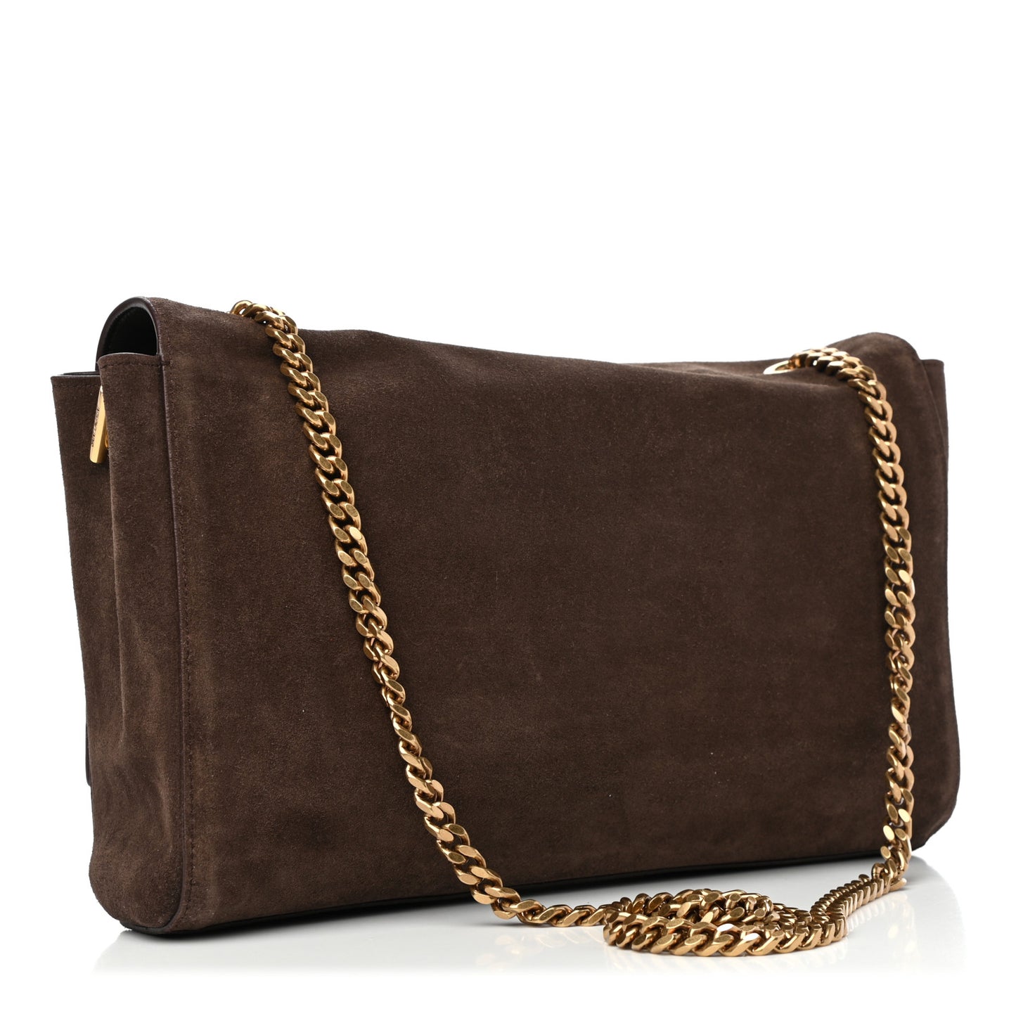 Smooth Calfskin Suede Medium Reversible Monogram Kate Satchel Military Brown