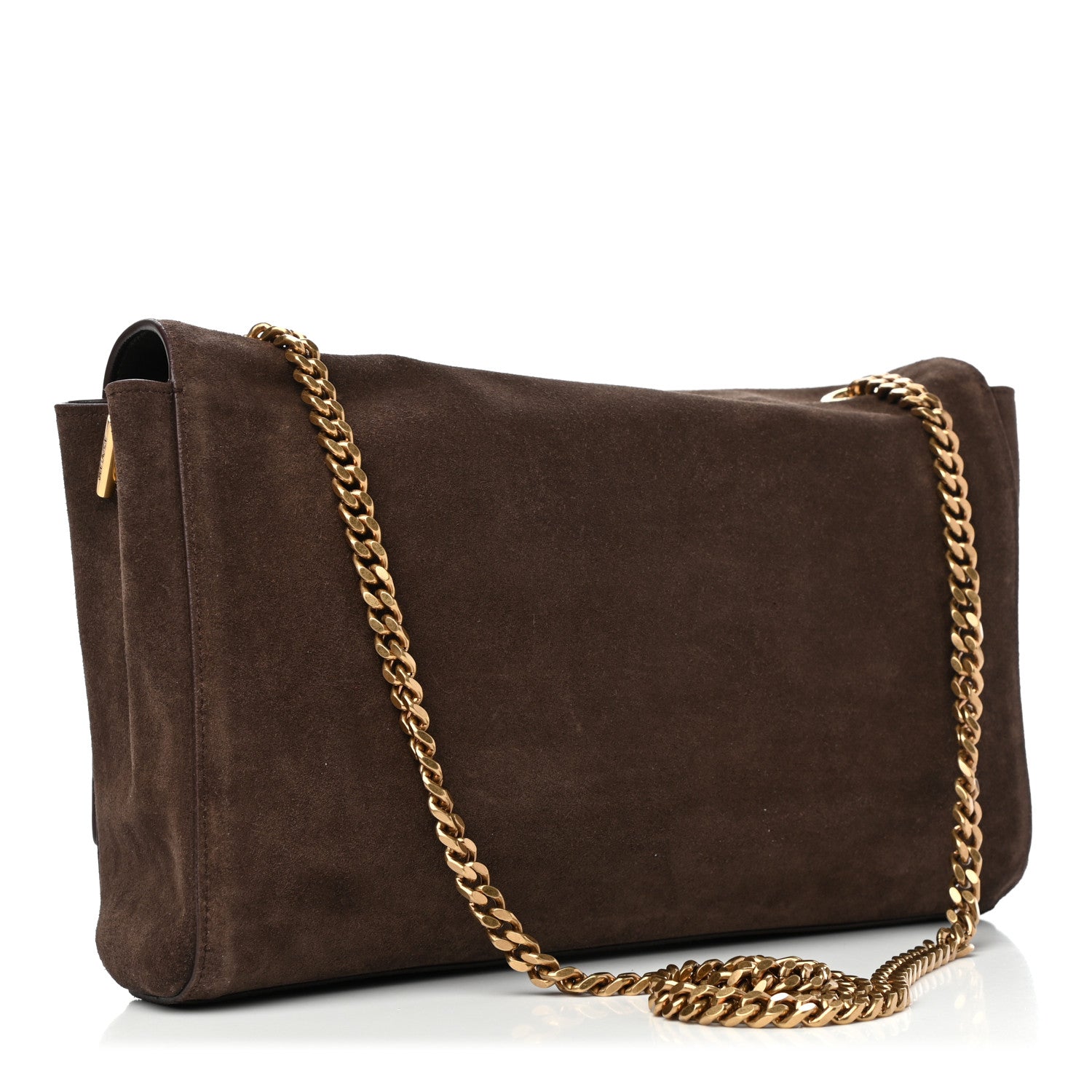 Saint Laurent Smooth Calfskin Suede Medium Reversible Monogram Kate Satchel Military Brown 4 of 10