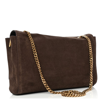 Saint Laurent Smooth Calfskin Suede Medium Reversible Monogram Kate Satchel Military Brown 4 of 10