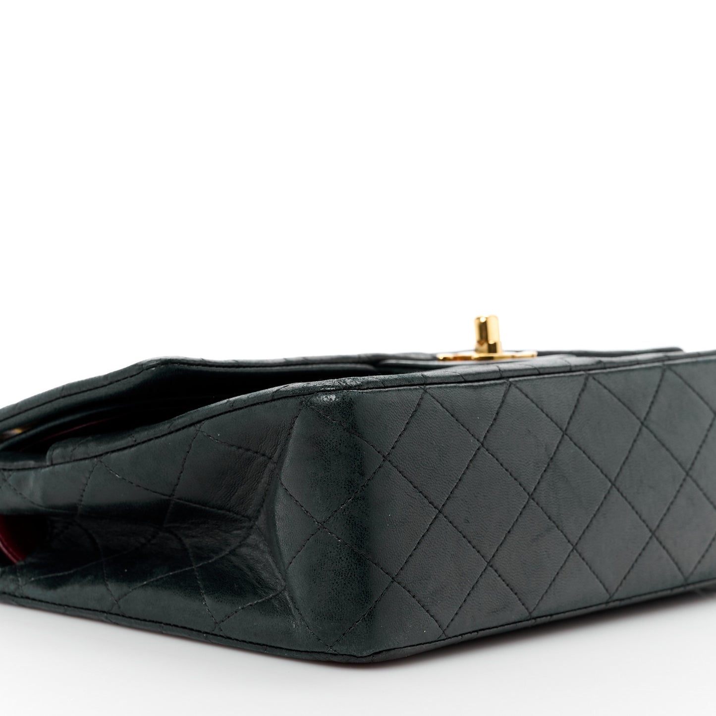 Lambskin Quilted Medium Double Flap Black